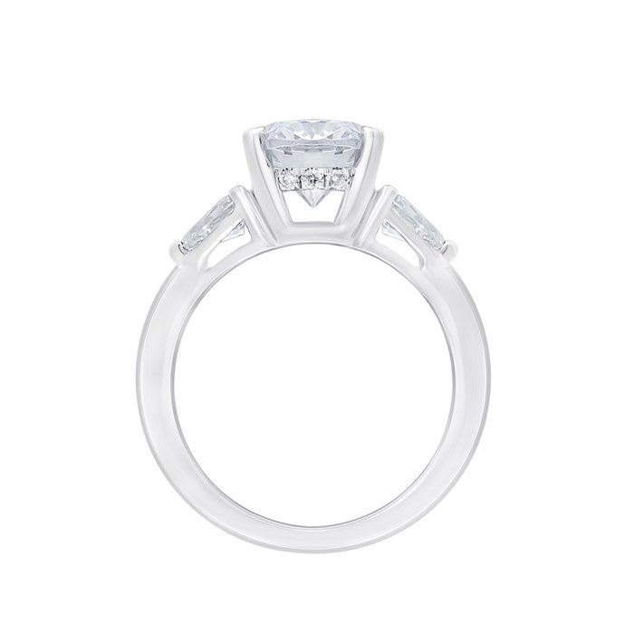 Ring - 14 karat Hvidguld -  3.08ct. tw. Diamant (Laboratoriedyrket) - Diamant