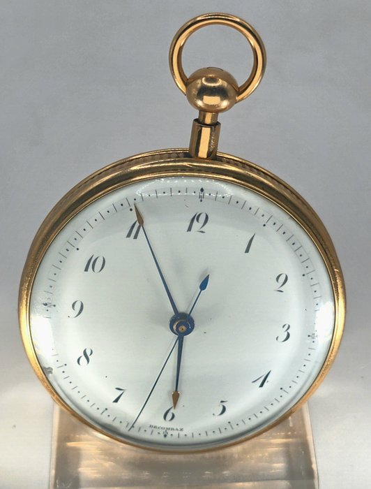 Decombaz - große 18K Goldtaschenuhr - Quarter Repeater - Zentralsekunde - Spezialwerk - Frankrig omkring 1850