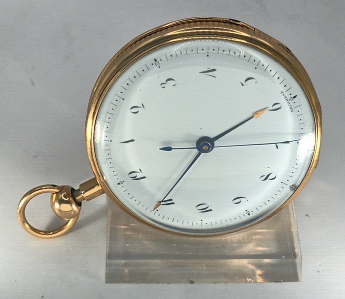 Decombaz - große 18K Goldtaschenuhr - Quarter Repeater - Zentralsekunde - Spezialwerk - Frankrig omkring 1850