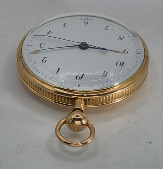 Decombaz - große 18K Goldtaschenuhr - Quarter Repeater - Zentralsekunde - Spezialwerk - Frankrig omkring 1850