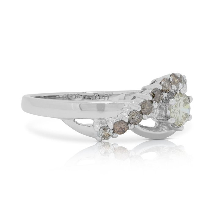 Ring - 18 kraat Hvidguld -  0.51ct. tw. Diamant (Natur)  - Diamant