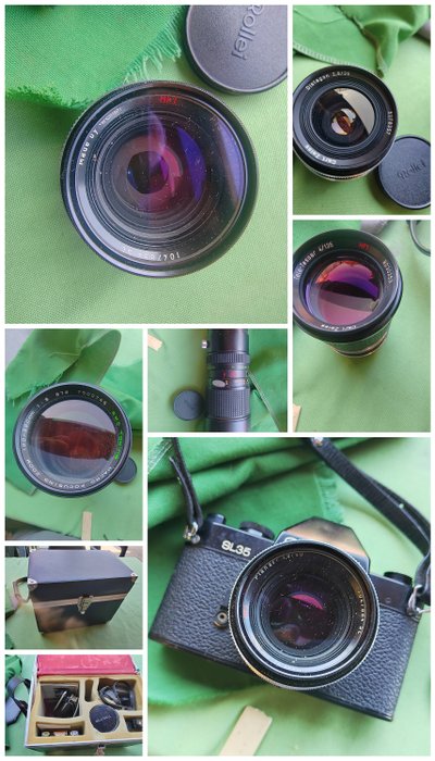 Rollei Rolleiflex SL 35 QBM + 4 Zeiss/Rollei/Tokina obbiettivi + acc. | Digitalt refleks kamera (DSLR)