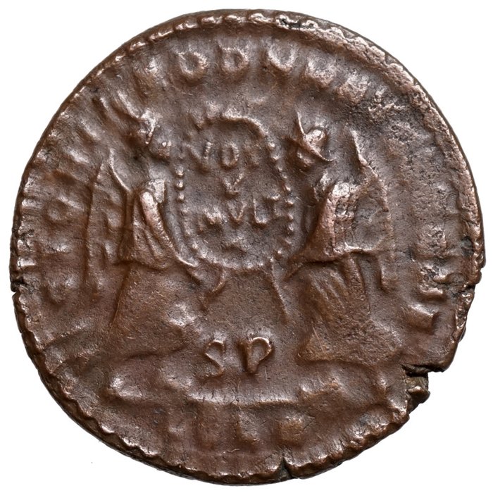 Romarriket. Decentius (AD 350/1-353). Maiorina Viktorien halten Schild  (Ingen mindstepris)