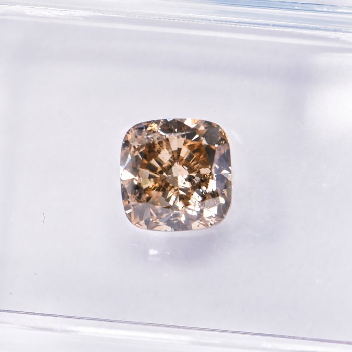 Ingen mindstepris - 1 pcs Diamant  (Naturfarvet)  - 1.04 ct - Pude - Fancy Brun Gul - I1 - International Gemological Institute (IGI)