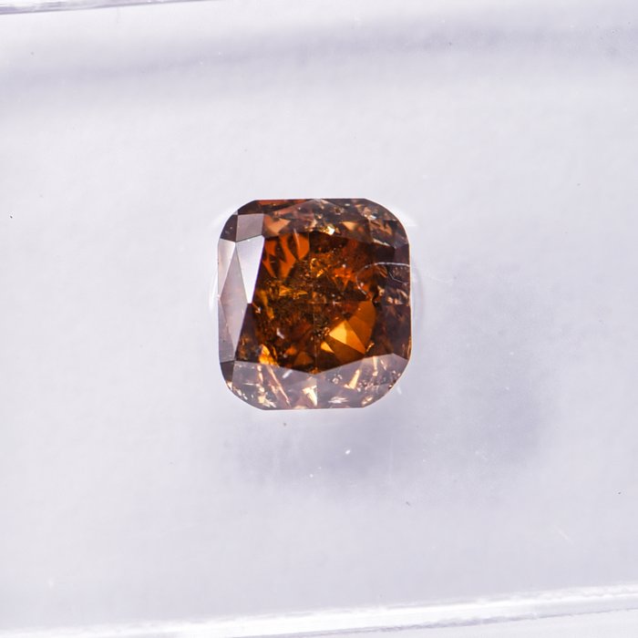 Ingen mindstepris - 1 pcs Diamant  (Naturfarvet)  - 0.78 ct - Pude - Fancy deep Orange Gul - I1 - International Gemological Institute (IGI)