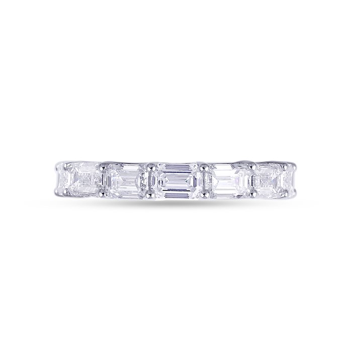 Ring - 14 karat Hvidguld -  6.00ct. tw. Diamant (Laboratoriedyrket)