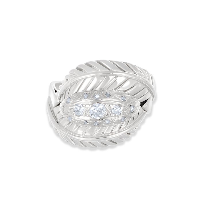 Ring - 18 kraat Hvidguld -  0.19ct. tw. Diamant (Natur)