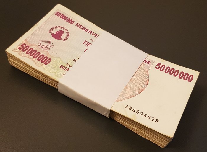 Zimbabwe. - 100 x 50.000.000 Dollars - 2008 - Pick 57  (Ingen mindstepris)