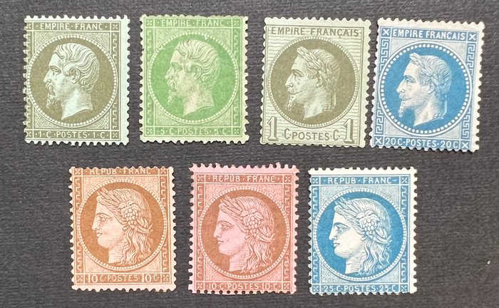 Frankrig 1862/1874 - Frankrig klassisk ny Ceres og Napoleon pris 685€ - Yvert Tellier 19-20-25-29B-54-58-60A