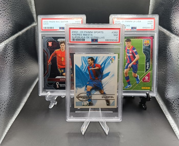 2002 to 2022 Panini Set Rookies Barcelona PSA (Iniesta, Gavi, Pedri) Mixed collection - Næsten så god som ny (NM)