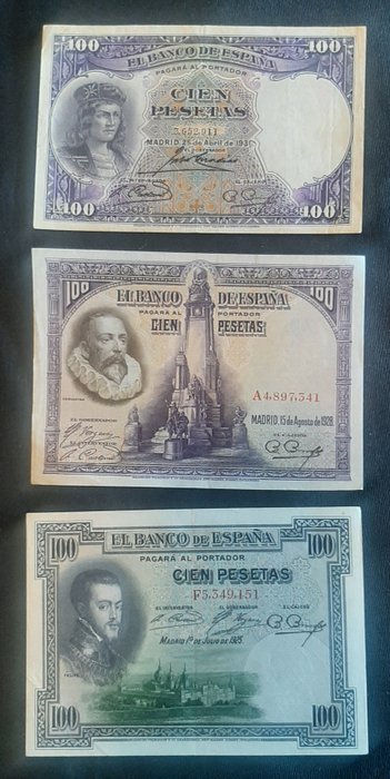 Spanien - 17 banknotes - various dates  (Ingen mindstepris)