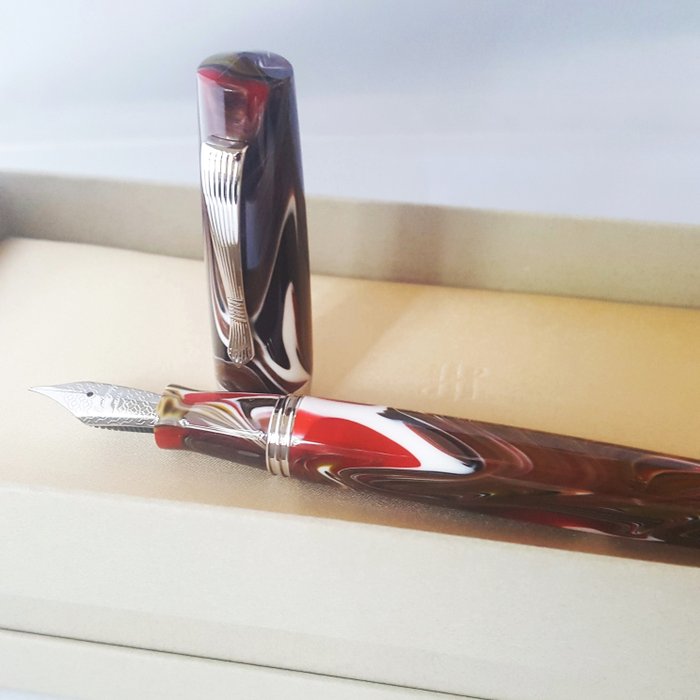 Montegrappa - Marble - Silver - Handmade - New - Fyldepen