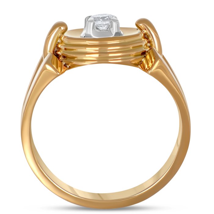 Ring - 18 kraat Gulguld, Hvidguld -  0.12ct. tw. Diamant (Natur)