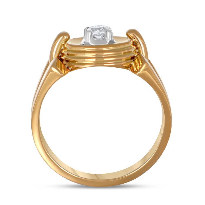 Ring - 18 kraat Gulguld, Hvidguld -  0.12ct. tw. Diamant (Natur)