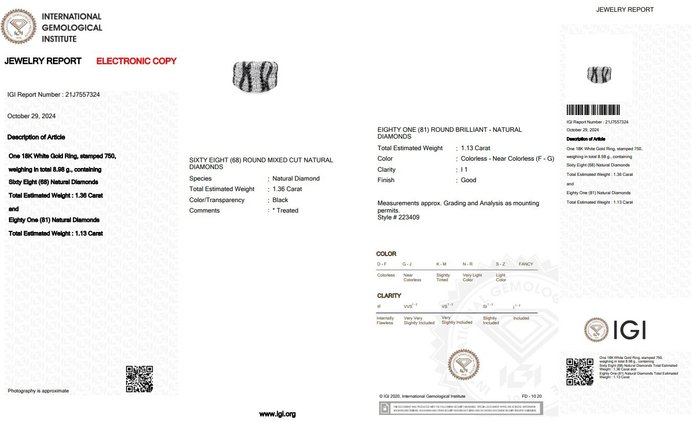 Ring - 18 kraat Hvidguld -  2.49ct. tw. Diamant (Natur) - Diamant