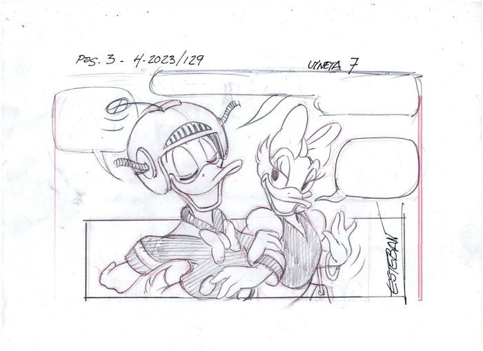 Esteban - 8 Original preliminary drawing - Donald Duck H-2023/129 - Rijmt - 2023