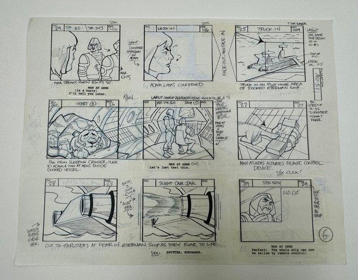 MOTU Ingen reserve! Originalt storyboard - He-Man - He-Man Production - 1983