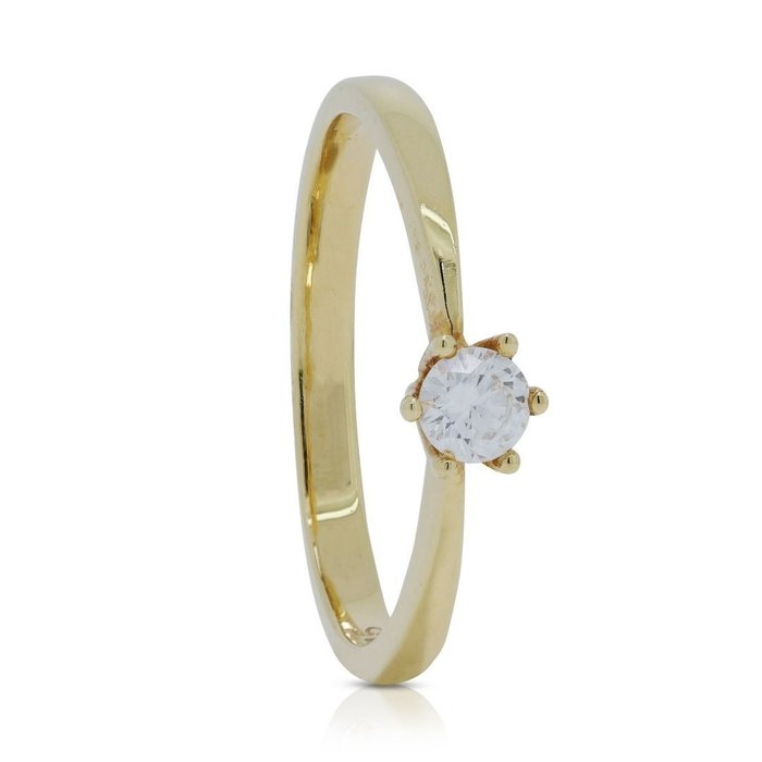 Ring - 19,2 kt. Gulguld -  0.16ct. tw. Diamant (Natur)