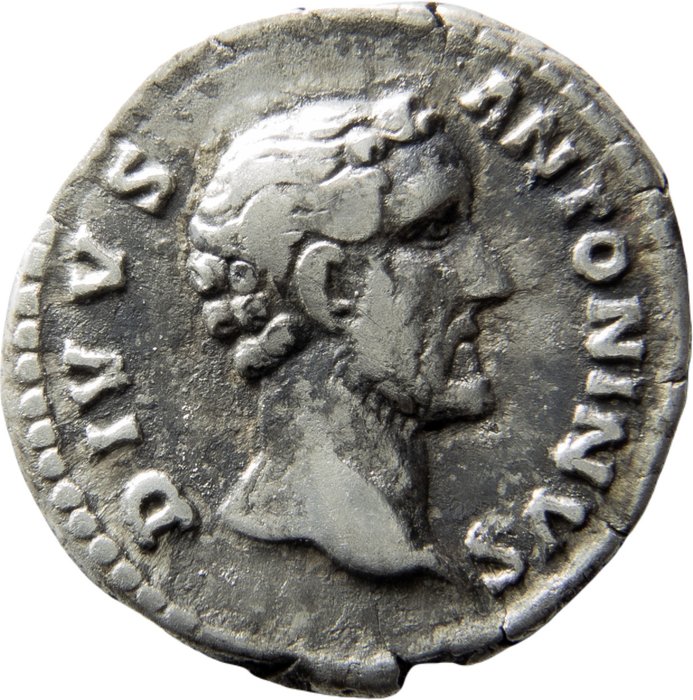 Romarriket. Antoninus Pius (138-161.. Denarius minted in Rome, 161. CONSECRATI. Eagle  (Ingen mindstepris)