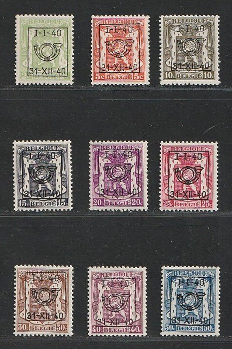 Belgien 1940 - Forstempler/preos - OBP PRE  437/445