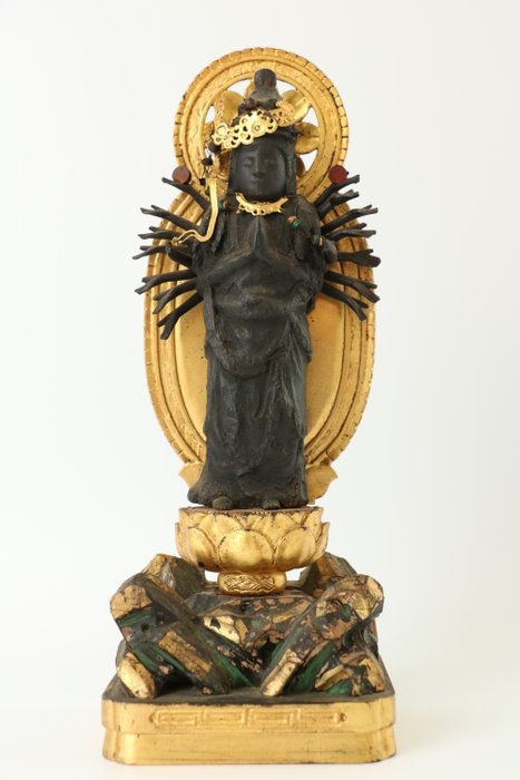 Træudskæring af den tusindarmede Avalokiteshvara-statue 木彫千手観音尊像 - Japan - Edo-perioden (1600-1868)