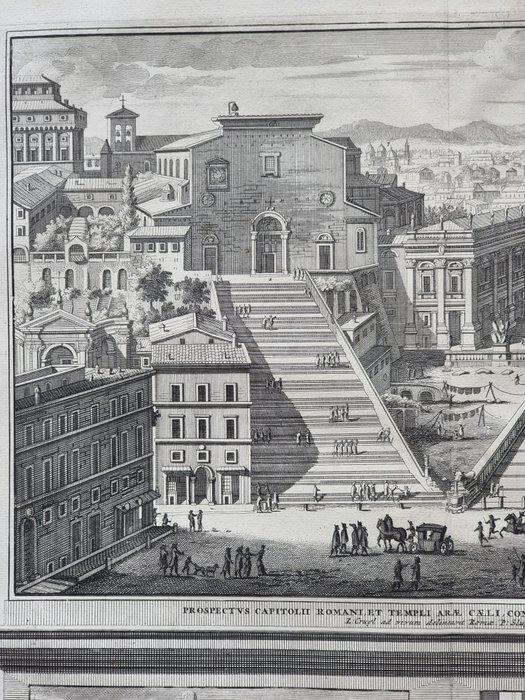 Italien - Rom; François Halma / Lievin Cruyl - Beschryving van Nieuw / Vedute di Roma - Prospectus Capitolii Romani, Campidoglio - 1701-1720