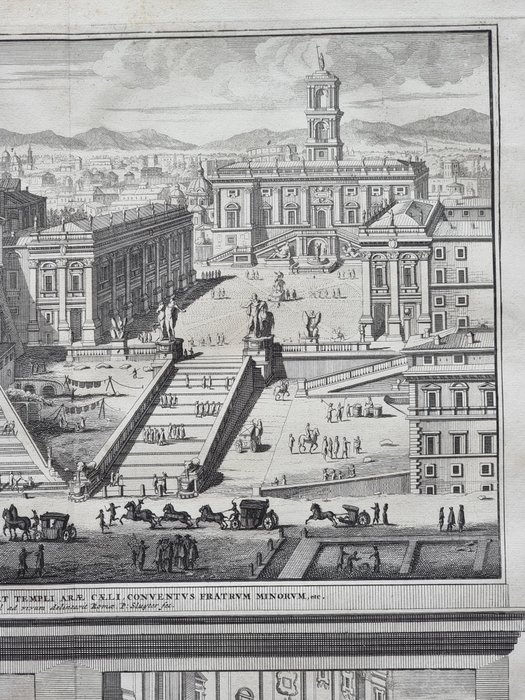 Italien - Rom; François Halma / Lievin Cruyl - Beschryving van Nieuw / Vedute di Roma - Prospectus Capitolii Romani, Campidoglio - 1701-1720