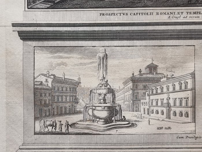 Italien - Rom; François Halma / Lievin Cruyl - Beschryving van Nieuw / Vedute di Roma - Prospectus Capitolii Romani, Campidoglio - 1701-1720