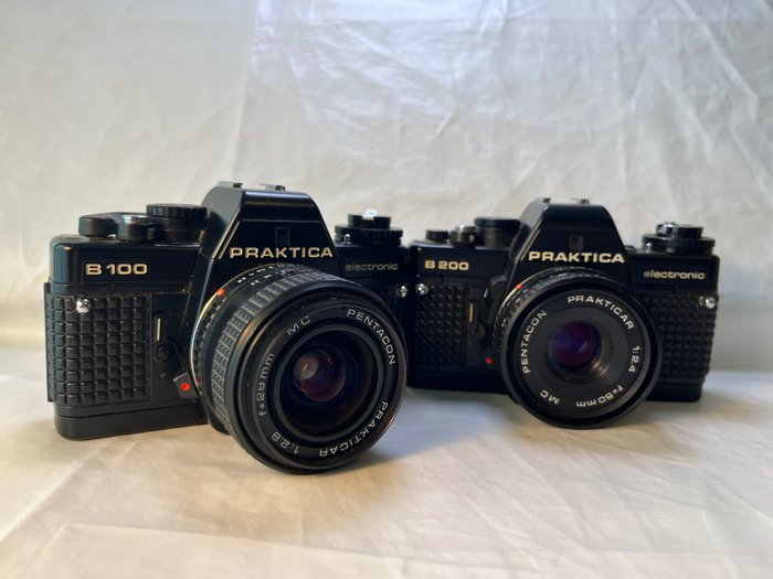 Praktica B 100 + B 200 + lenzen Reflekskamera med enkelt linse (SLR)