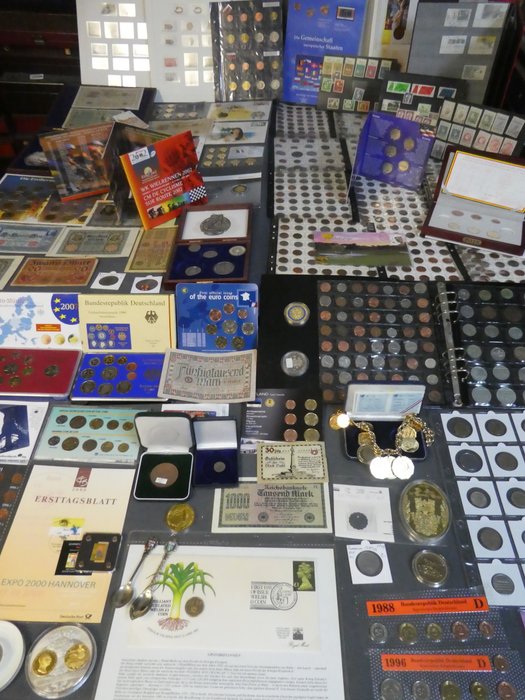 Verden. Collection of coins/banknote/medals/euro inkl. pp from old to modern (500 pieces)  (Ingen mindstepris)