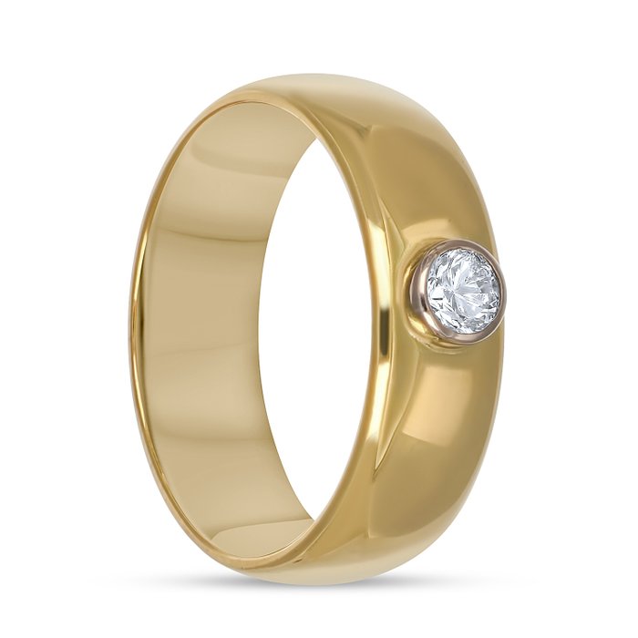 Ring - 18 kraat Gulguld, Hvidguld -  0.08ct. tw. Diamant (Natur)