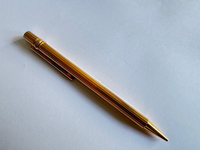 Cartier - Stylo Bille Dore Godron Agrafe Bordeaux - Rollerpen