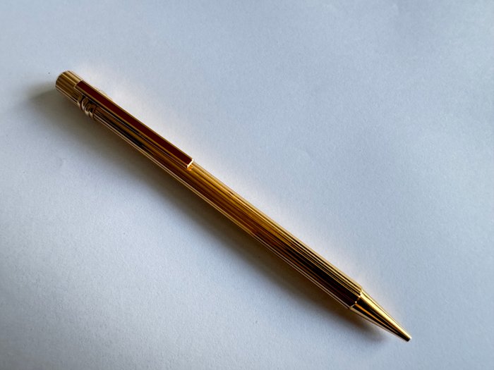 Cartier - Stylo Bille Dore Godron Agrafe Bordeaux - Rollerpen