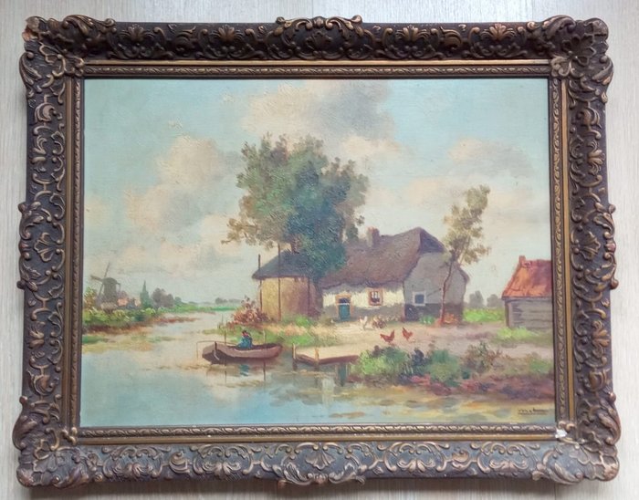 Wim van Norden (XX) - Boerderij tussen Delft en Nootdorp