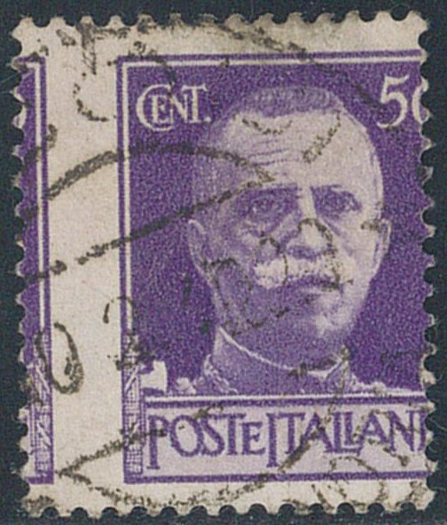 Italien Kongerige 1929 - Imperial 50 c. n 251, med stærkt forskudt lodret savtakning. Cert. R. Diena.