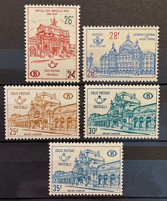 Belgien 1953/1965 - Jernbanestempler - Udvalg af MNH-frimærker - OBP TR