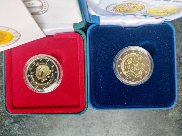 Belgien. 2 Euro 2012/2022 (2 monete) Proof  (Ingen mindstepris)