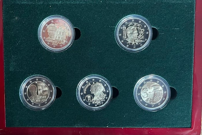 Luxembourg. 2 Euro 2022/2023 (5 stuks) Proof