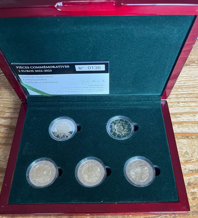 Luxembourg. 2 Euro 2022/2023 (5 stuks) Proof