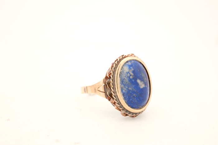 Ring - 14 karat Gulguld Lapis lazuli