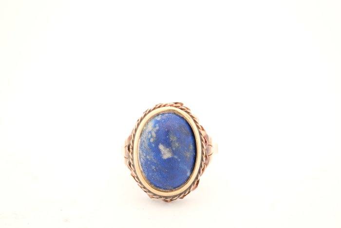 Ring - 14 karat Gulguld Lapis lazuli