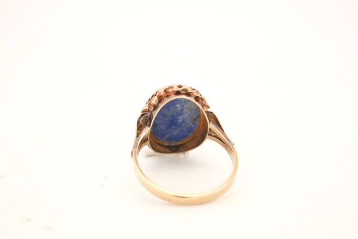 Ring - 14 karat Gulguld Lapis lazuli