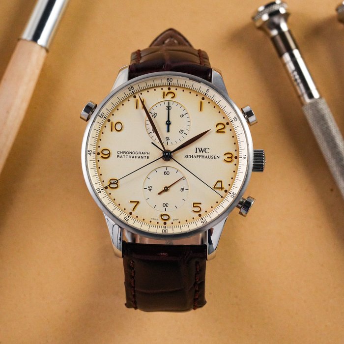 IWC - Portuguese Rattrapante Chronograph ''Natural Patina Dial'' - IW371202 - Mænd - 2011-nu