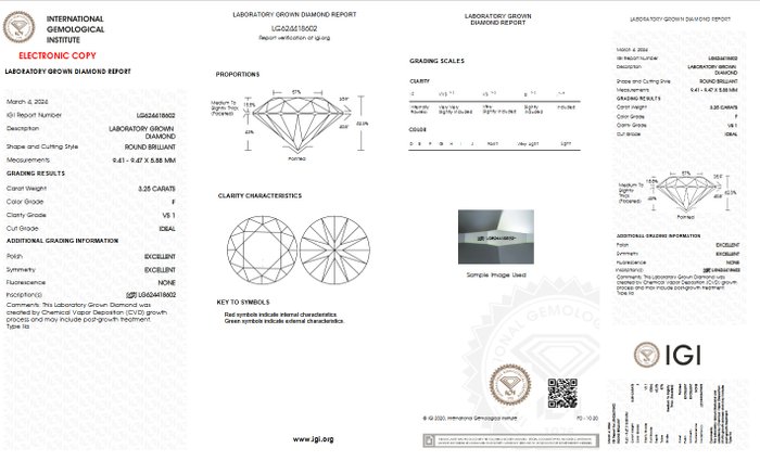 Ørestikkere - 14 karat Hvidguld -  650ct tw Diamant (Laboratoriedyrket) - F VS1 IGI