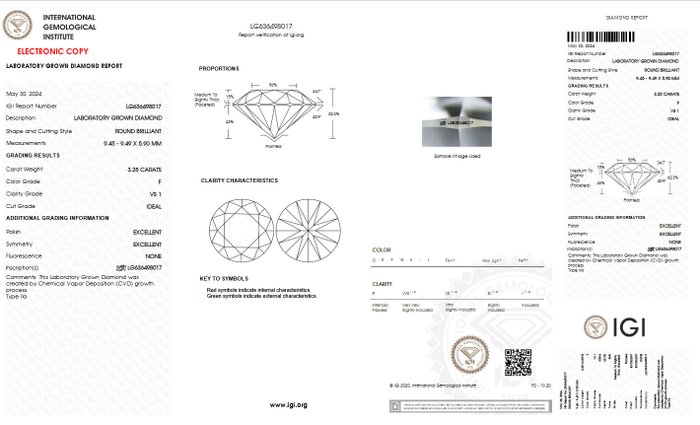 Ørestikkere - 14 karat Hvidguld -  650ct tw Diamant (Laboratoriedyrket) - F VS1 IGI