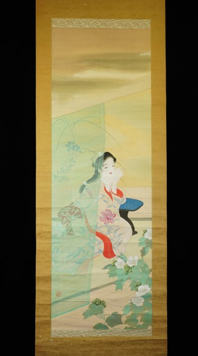 Beauty 美人画 - ca 1920-40s (Taisho / Showa) - Fushi 芙子 - Japan  (Ingen mindstepris)