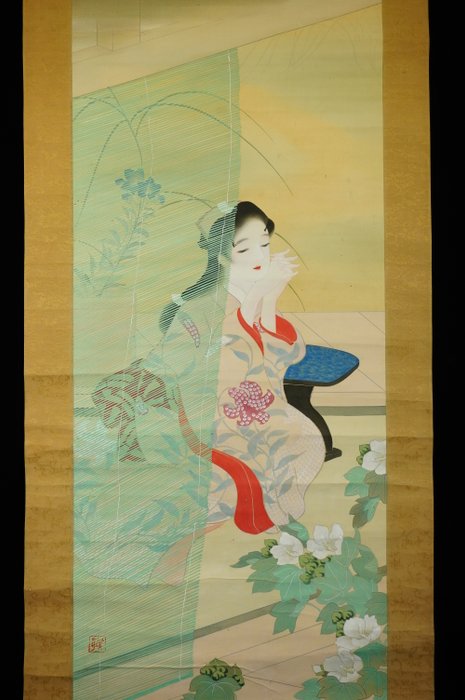 Beauty 美人画 - ca 1920-40s (Taisho / Showa) - Fushi 芙子 - Japan  (Ingen mindstepris)