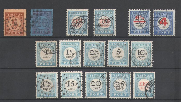 Holland 1870/1907 - Samling af frimærker - NVPH P1/P2 P3/P12 P13/P26 P27/P28 P29/P30 P31/P43