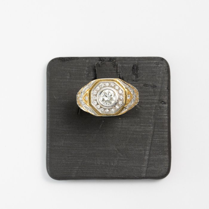 18 kraat Gulguld Hvidguld - Ring Diamant