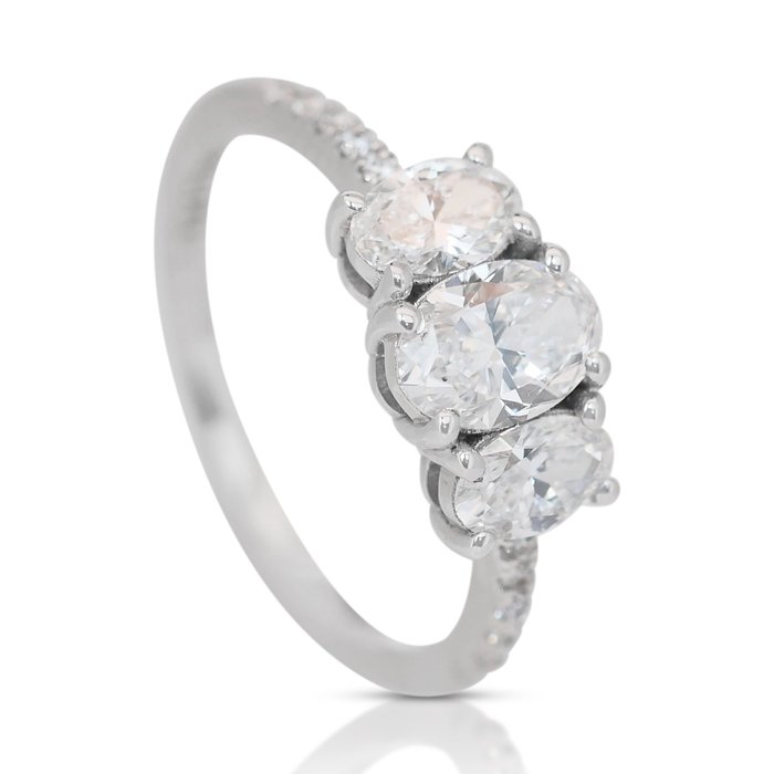 Ring - 18 kraat Hvidguld -  1.38ct. tw. Diamant (Natur) - Diamant - Fantastisk ring